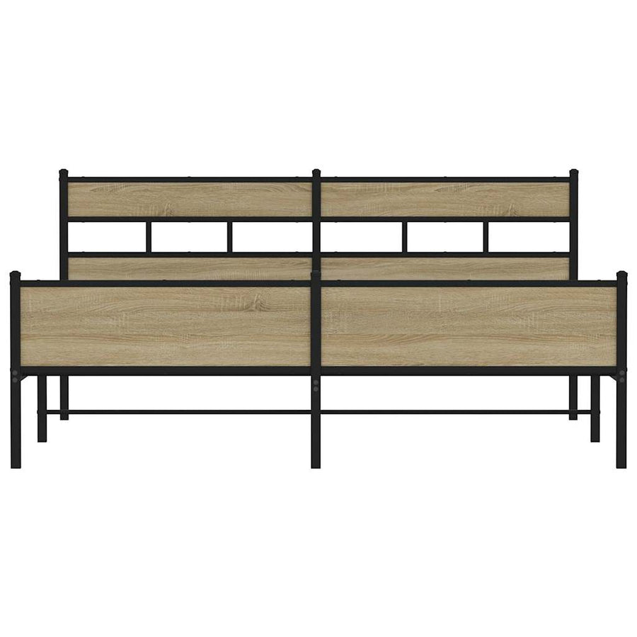 Bedframe zonder matras metaal sonoma eikenkleurig 183x213 cm