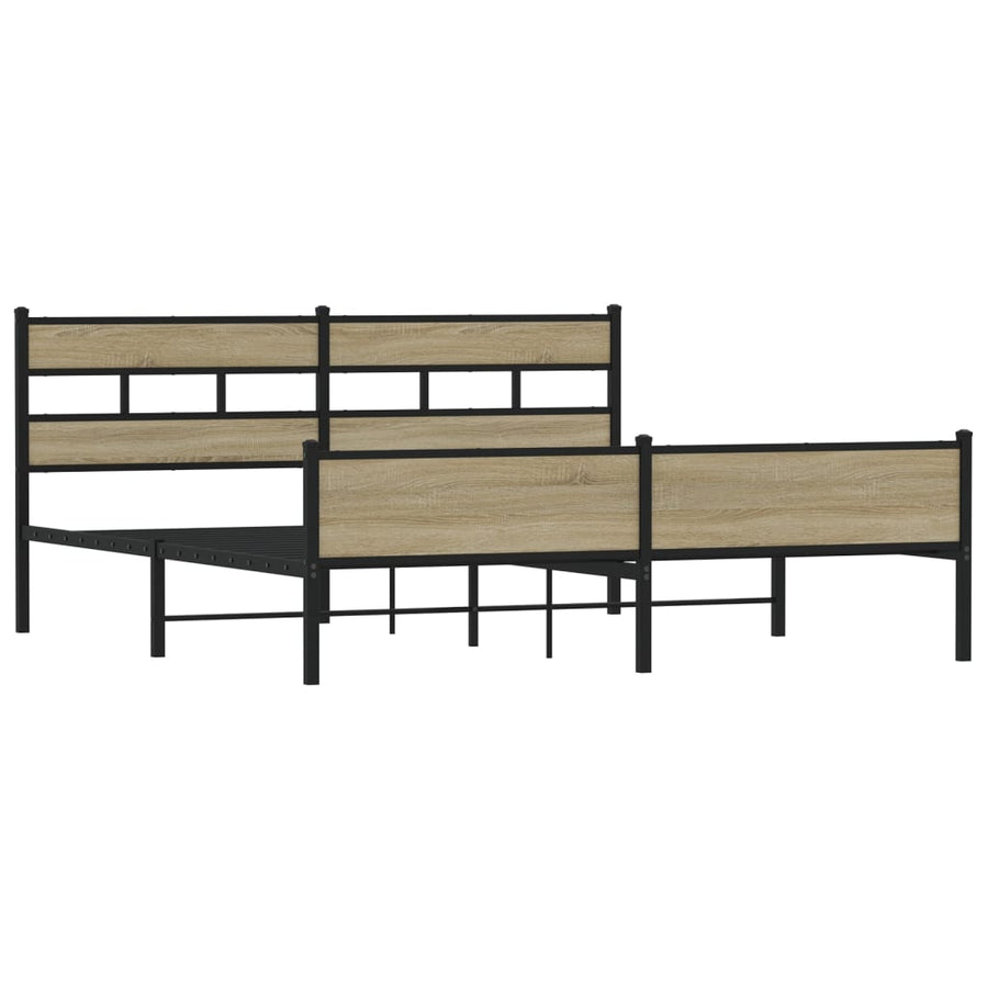Bedframe zonder matras metaal sonoma eikenkleurig 193x203 cm