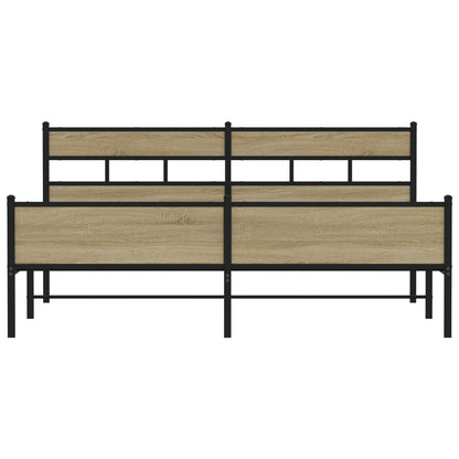 Bedframe zonder matras metaal sonoma eikenkleurig 193x203 cm