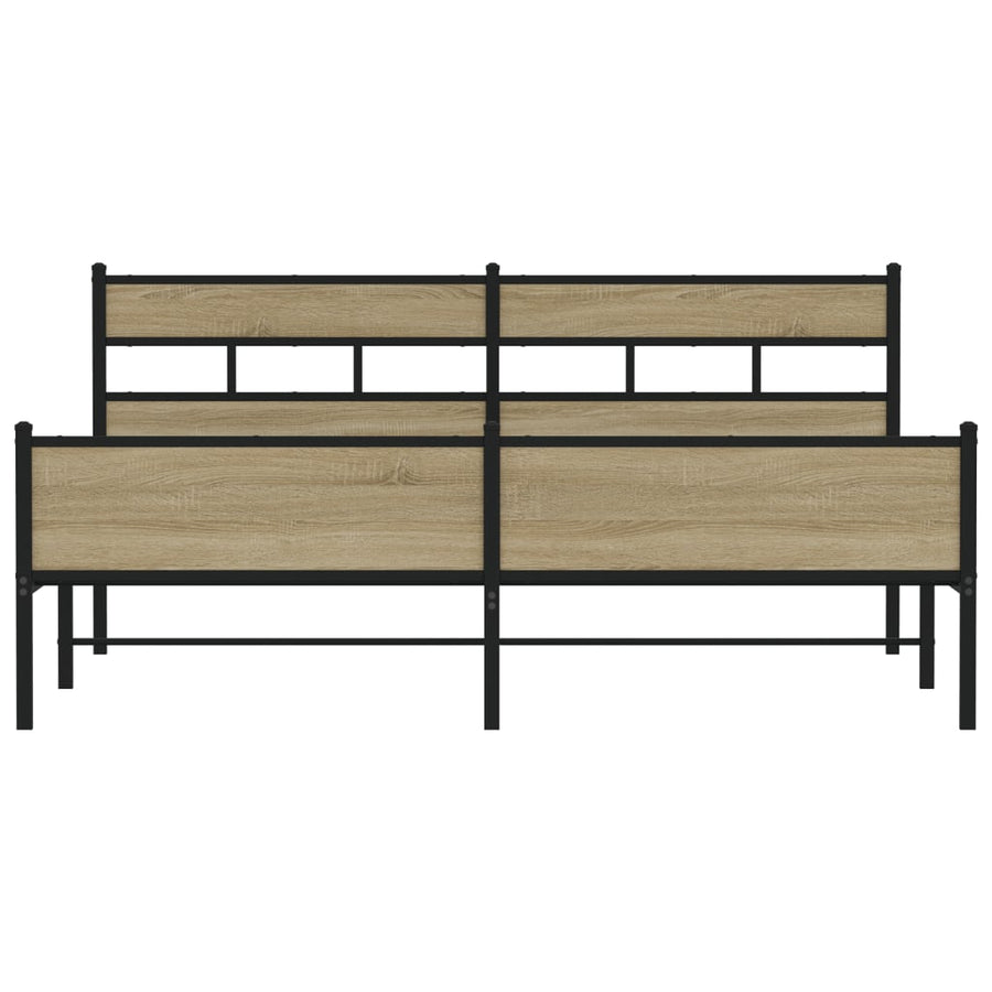 Bedframe zonder matras metaal sonoma eikenkleurig 193x203 cm