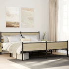 Bed frame without mattress metal Sonoma oak-colored 193x203 cm