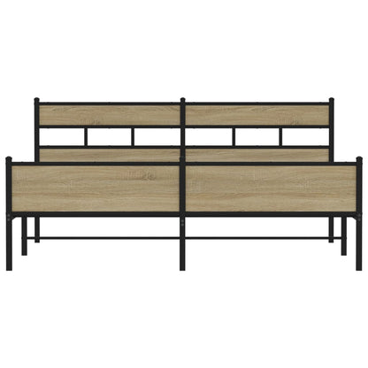 Bedframe zonder matras metaal sonoma eikenkleur 200x200 cm