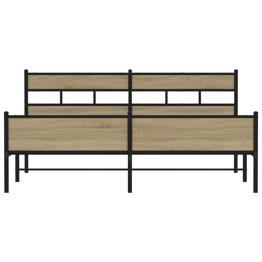 Bedframe zonder matras metaal sonoma eikenkleur 200x200 cm