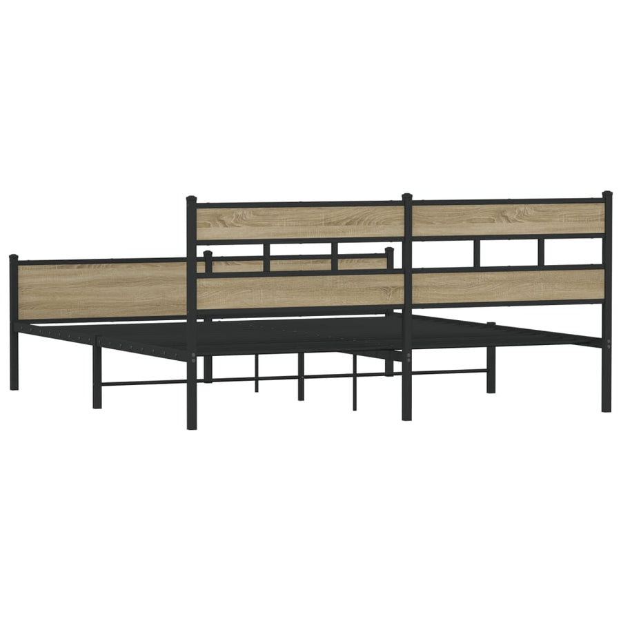 Bedframe zonder matras metaal sonoma eikenkleur 200x200 cm