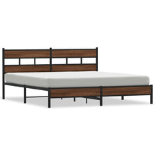 Bedframe zonder matras metaal bruin eikenkleur 180x200 cm