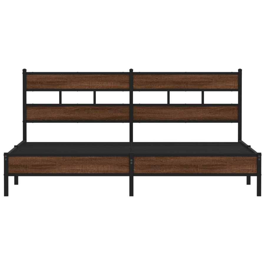 Bedframe zonder matras metaal bruin eikenkleur 180x200 cm
