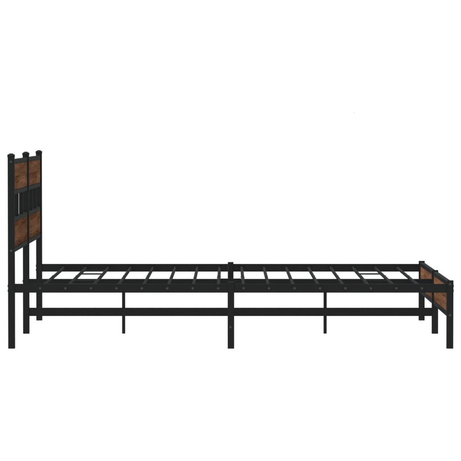Bedframe zonder matras metaal bruin eikenkleur 180x200 cm