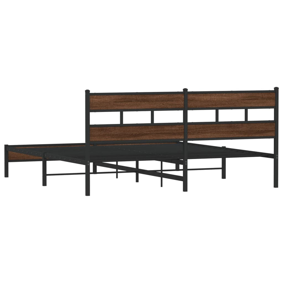 Bedframe zonder matras metaal bruin eikenkleur 180x200 cm