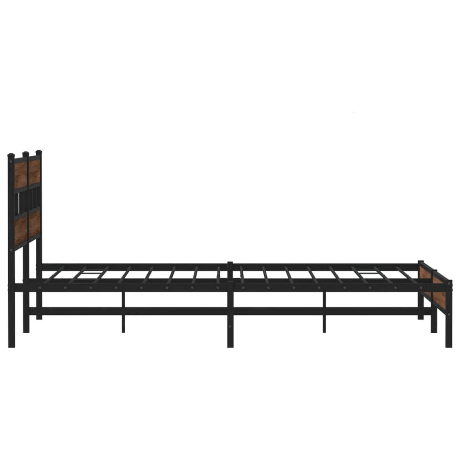 Bedframe zonder matras metaal bruin eikenkleur 183x213 cm