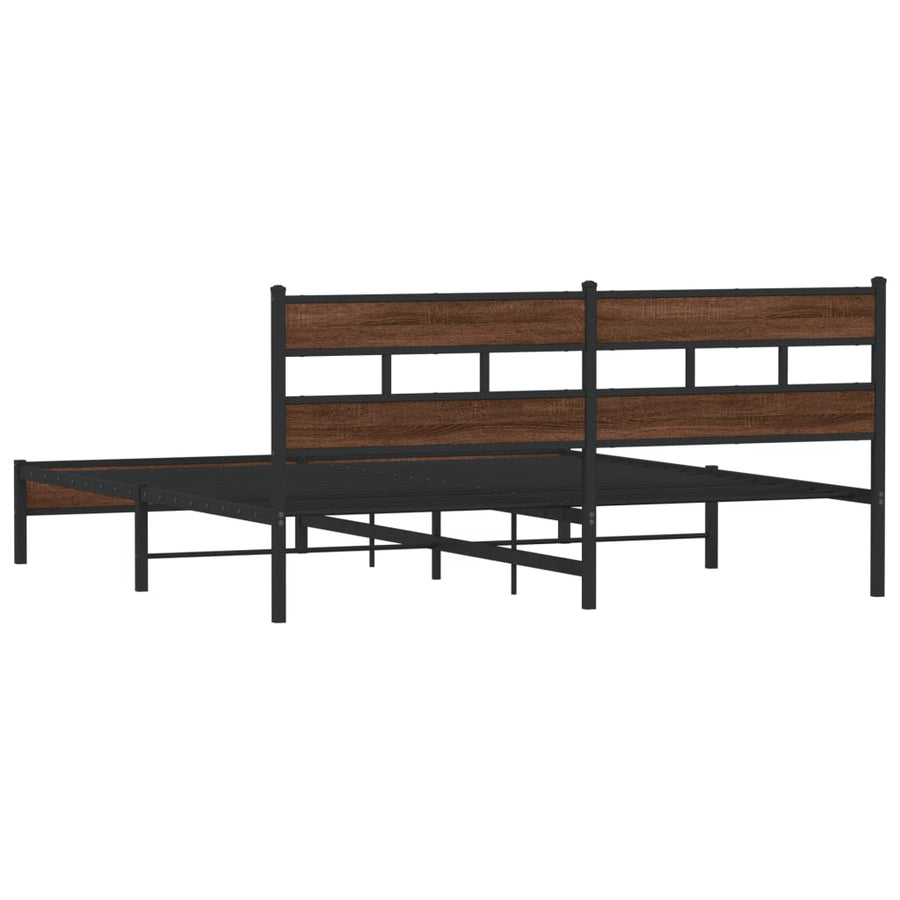 Bedframe zonder matras metaal bruin eikenkleur 183x213 cm