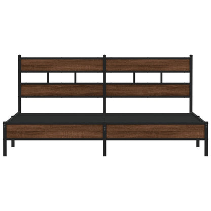 Bedframe zonder matras metaal bruin eikenkleurig 200x200 cm