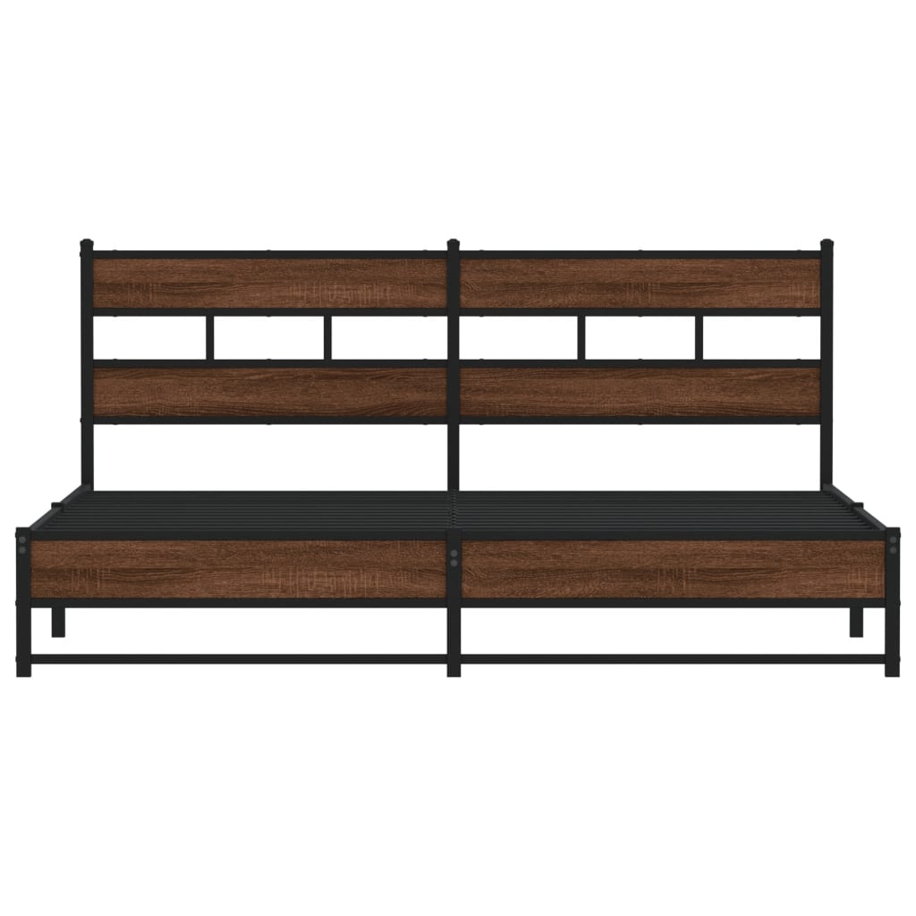 Bedframe zonder matras metaal bruin eikenkleur 180x200 cm