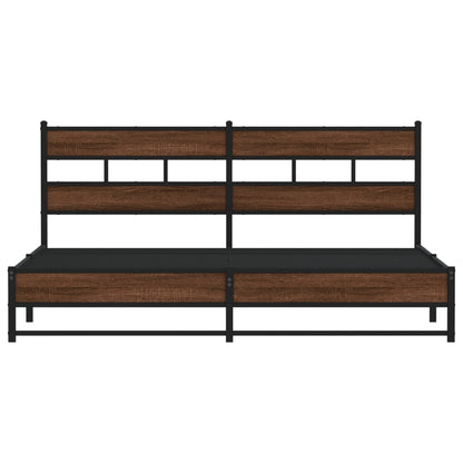 Bedframe zonder matras metaal bruin eikenkleur 180x200 cm