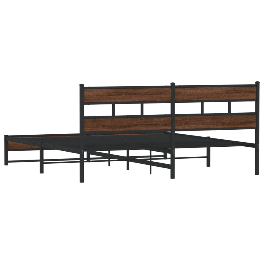 Bedframe zonder matras metaal bruin eikenkleur 180x200 cm