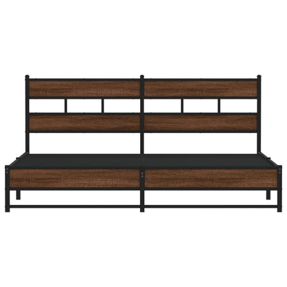 Bedframe zonder matras metaal bruin eikenkleur 183x213 cm