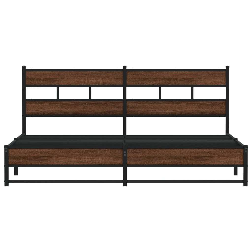Bedframe zonder matras metaal bruin eikenkleurig 200x200 cm