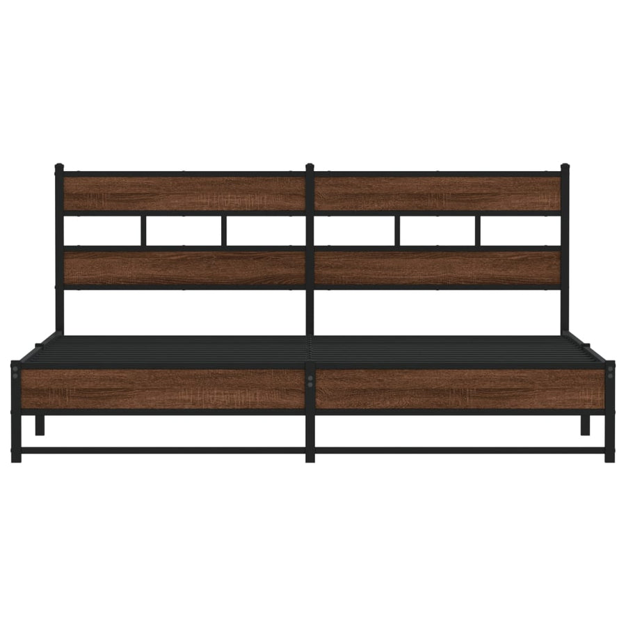 Bedframe zonder matras metaal bruin eikenkleurig 200x200 cm