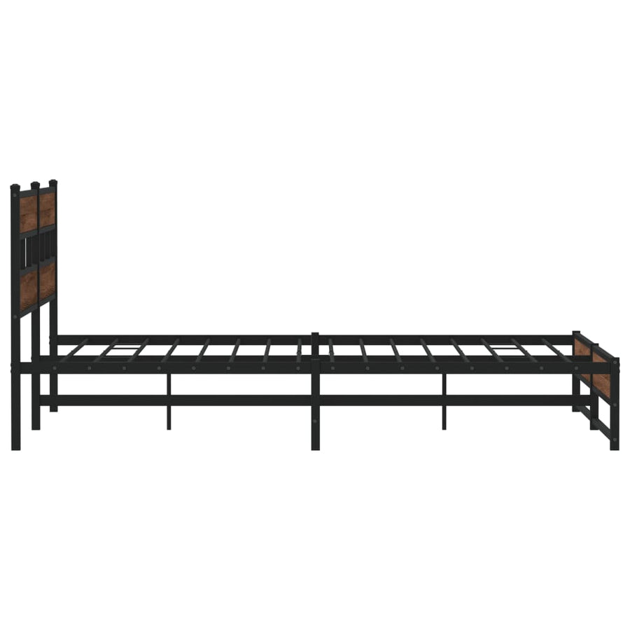 Bedframe zonder matras metaal bruin eikenkleurig 200x200 cm