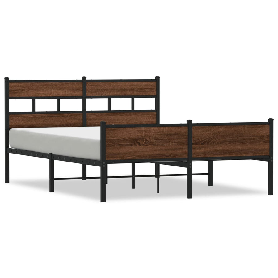 Bedframe zonder matras metaal bruin eikenkleurig 160x200 cm