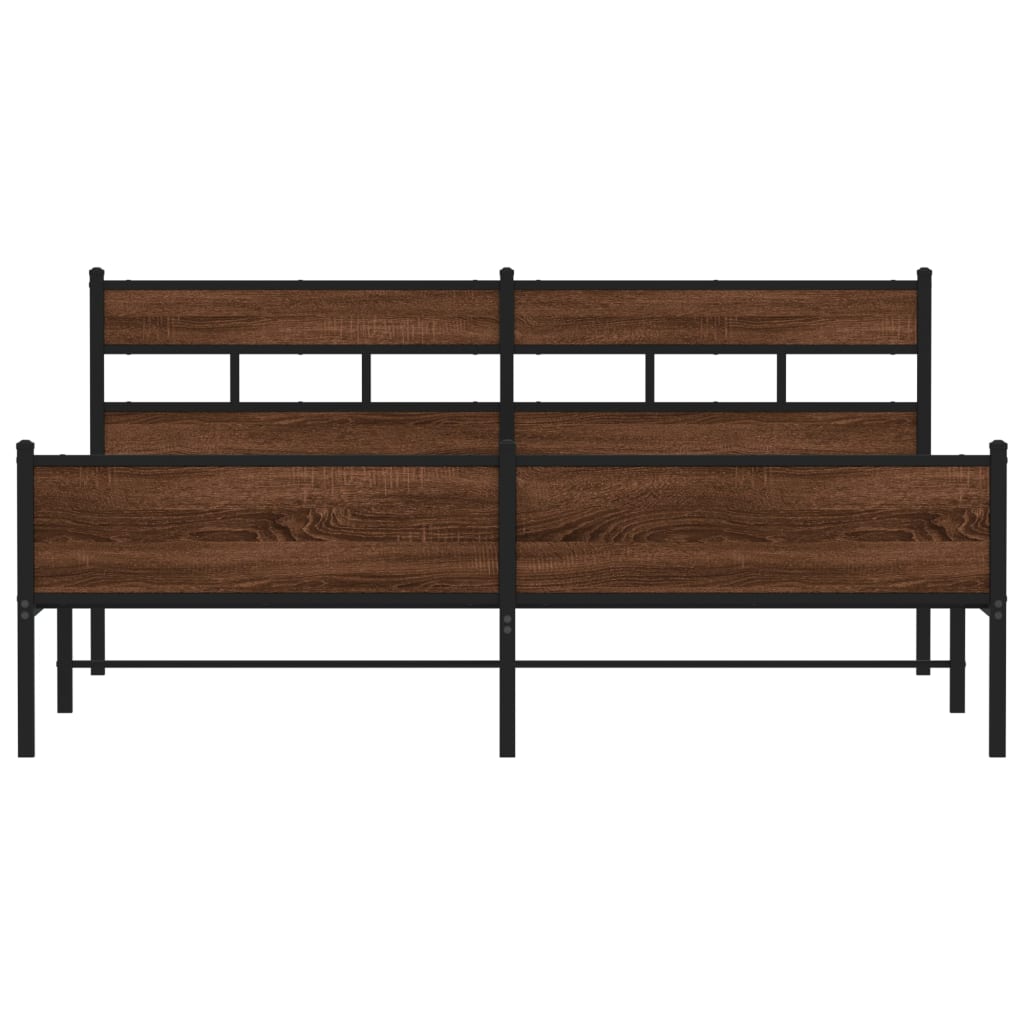 Bedframe zonder matras metaal bruin eikenkleur 180x200 cm