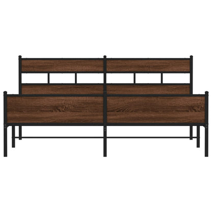Bedframe zonder matras metaal bruin eikenkleur 180x200 cm
