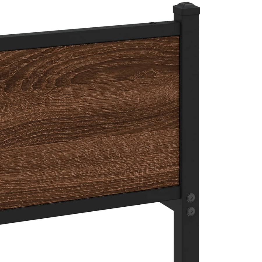 Bedframe zonder matras metaal bruin eikenkleur 193x203 cm