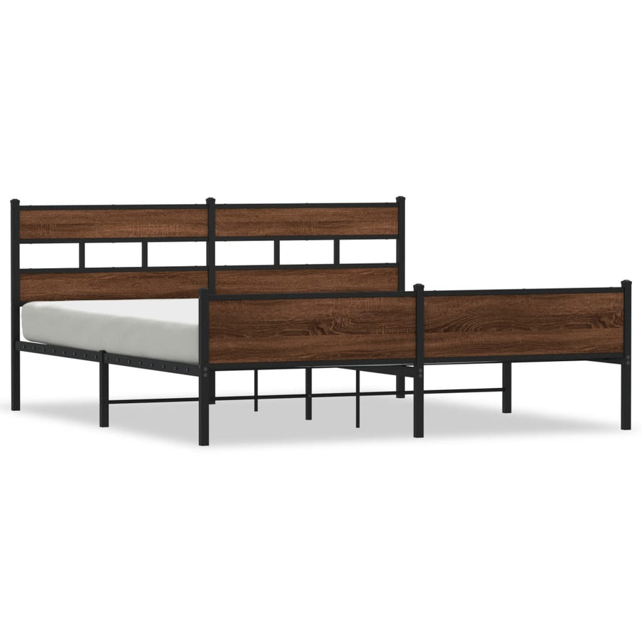 Bedframe zonder matras metaal bruin eikenkleurig 200x200 cm