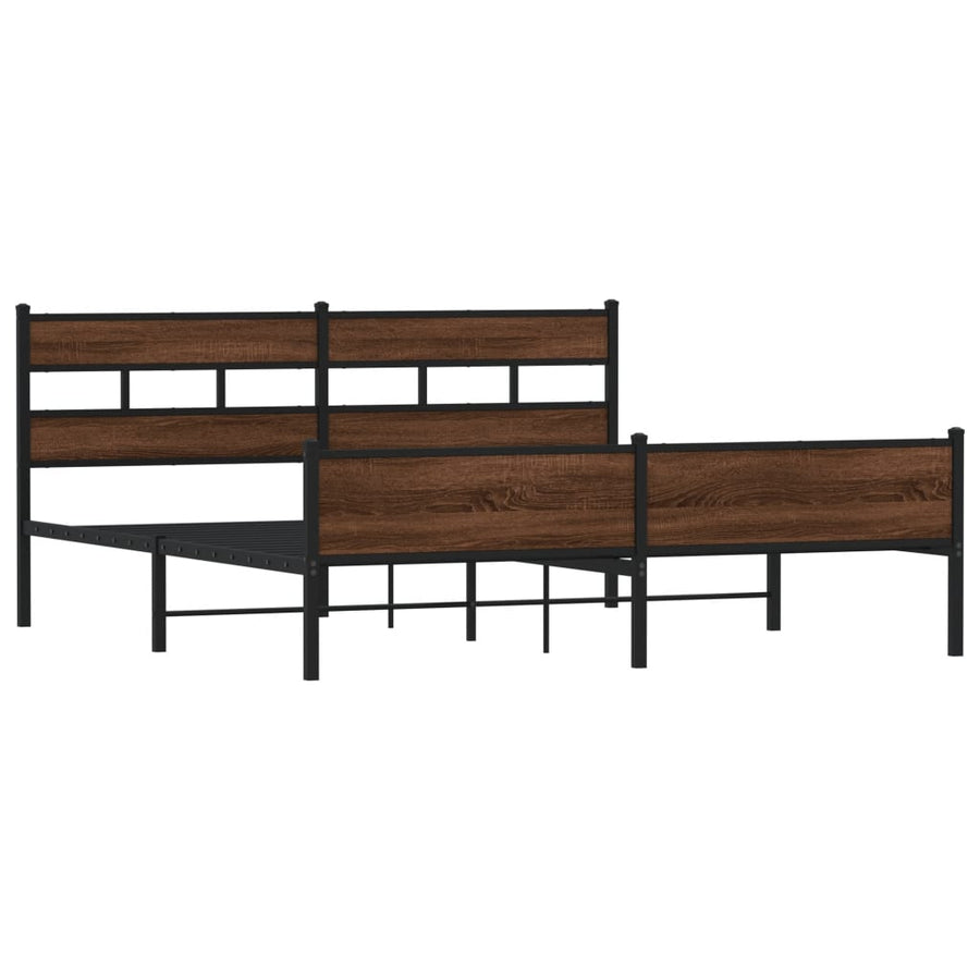 Bedframe zonder matras metaal bruin eikenkleurig 200x200 cm