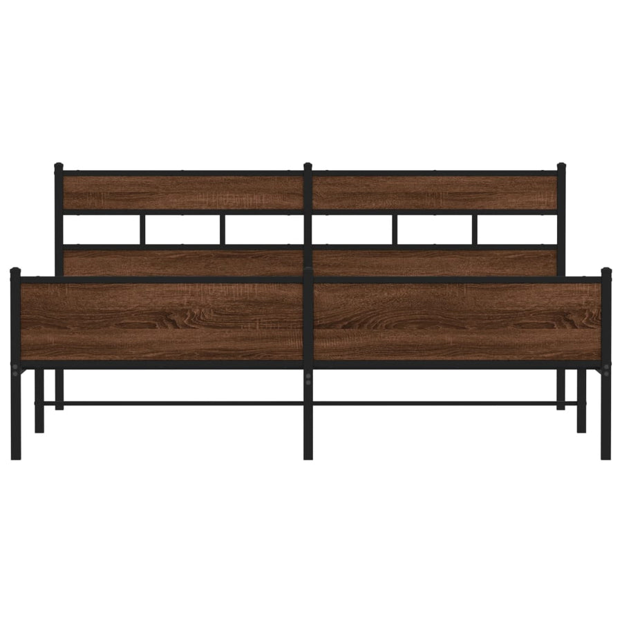Bedframe zonder matras metaal bruin eikenkleurig 200x200 cm
