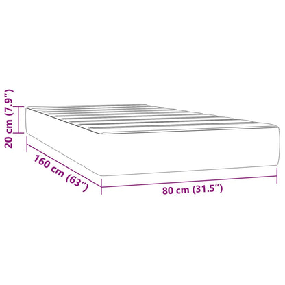 Pocketveringmatras voor kinderen 80x160 cm stof lichtgrijs