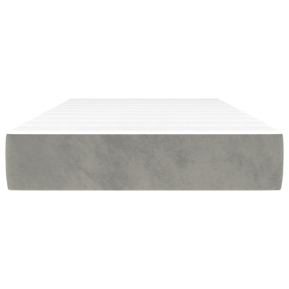 Pocketveringmatras 80x210x20 cm fluweel lichtgrijs