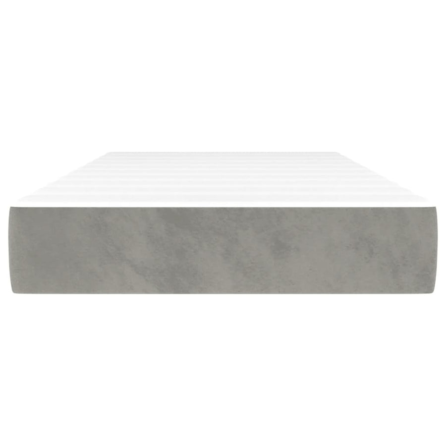 Pocketveringmatras 80x210x20 cm fluweel lichtgrijs