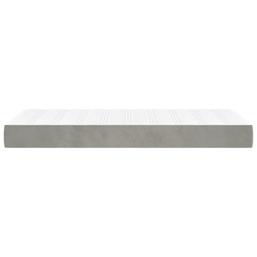 Pocketveringmatras 80x210x20 cm fluweel lichtgrijs