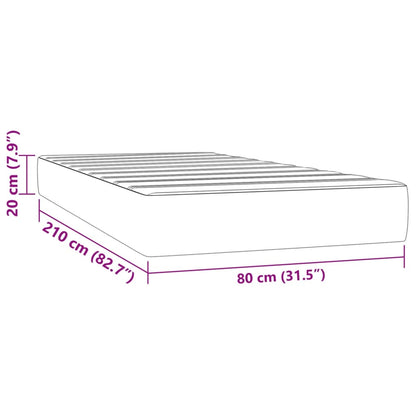 Pocketveringmatras 80x210x20 cm fluweel donkerblauw