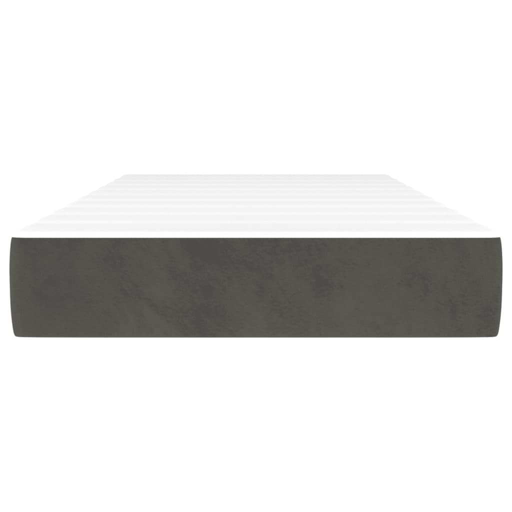 Pocketveringmatras 90x210x20 cm fluweel donkergrijs