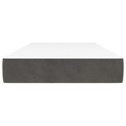 Pocketveringmatras 90x210x20 cm fluweel donkergrijs