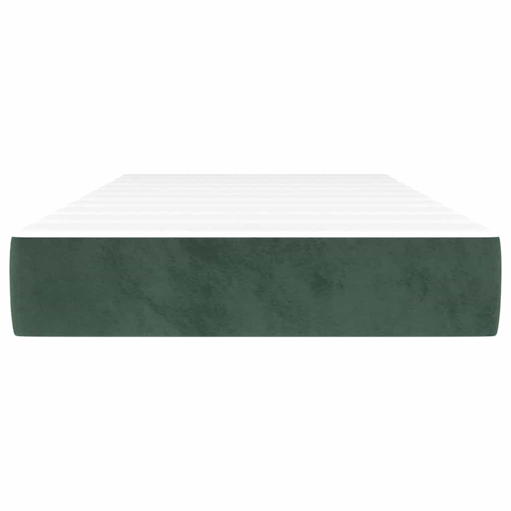 Pocketveringmatras 90X210X20 Cm Fluweel Donkergroen 90 x 210 cm