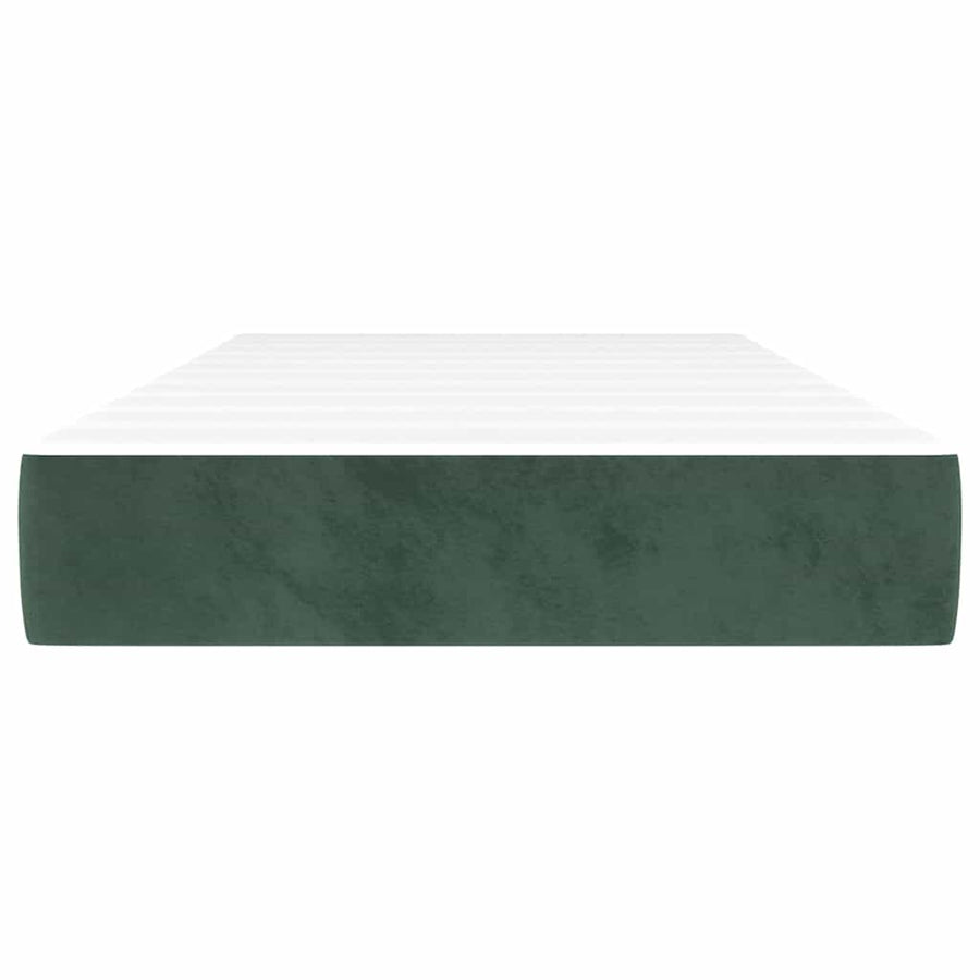 Pocketveringmatras 90X210X20 Cm Fluweel Donkergroen 90 x 210 cm