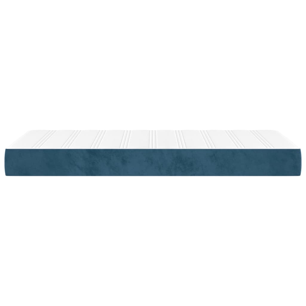 Pocketveringmatras 90x210x20 cm fluweel donkerblauw