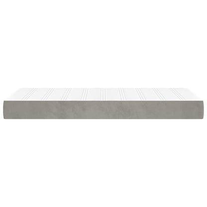 Pocketveringmatras 100x210x20 cm fluweel lichtgrijs