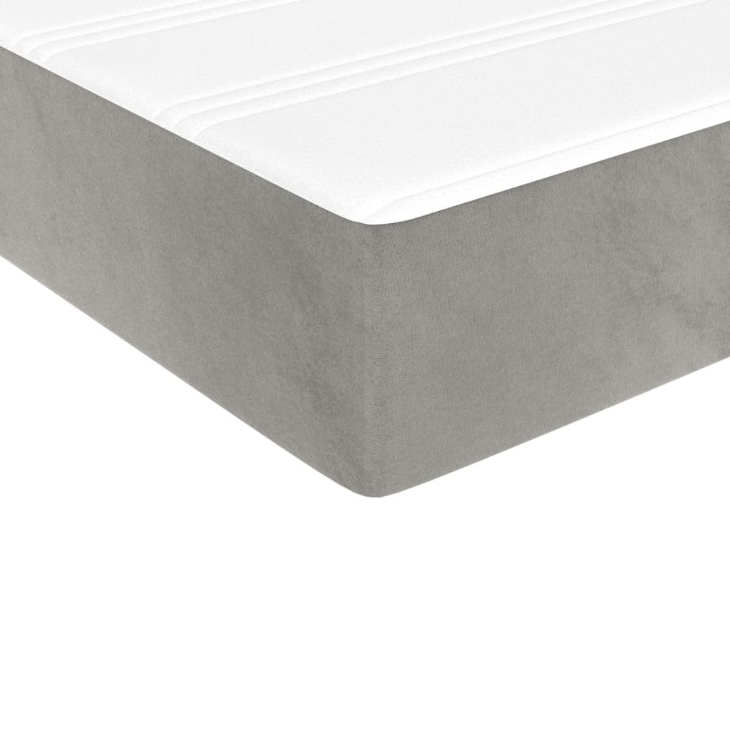 Pocketveringmatras 100x210x20 cm fluweel lichtgrijs