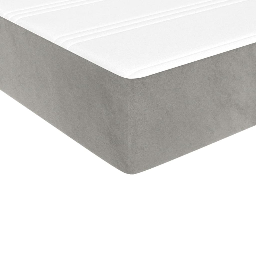 Pocketveringmatras 100x210x20 cm fluweel lichtgrijs