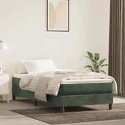 Pocket sprung mattress medium 100x210x20 cm velvet dark green