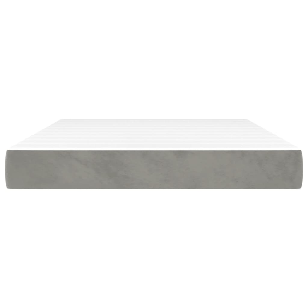 Pocketveringmatras 120x210x20 cm fluweel lichtgrijs