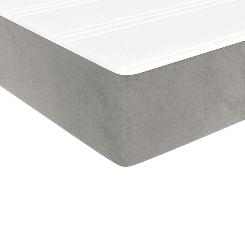 Pocketveringmatras 120x210x20 cm fluweel lichtgrijs
