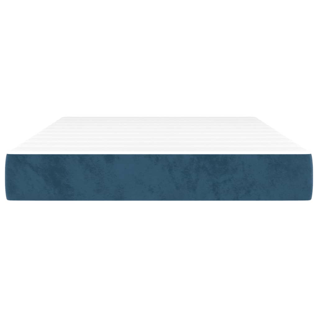 Pocketveringmatras 120x210x20 cm fluweel donkerblauw