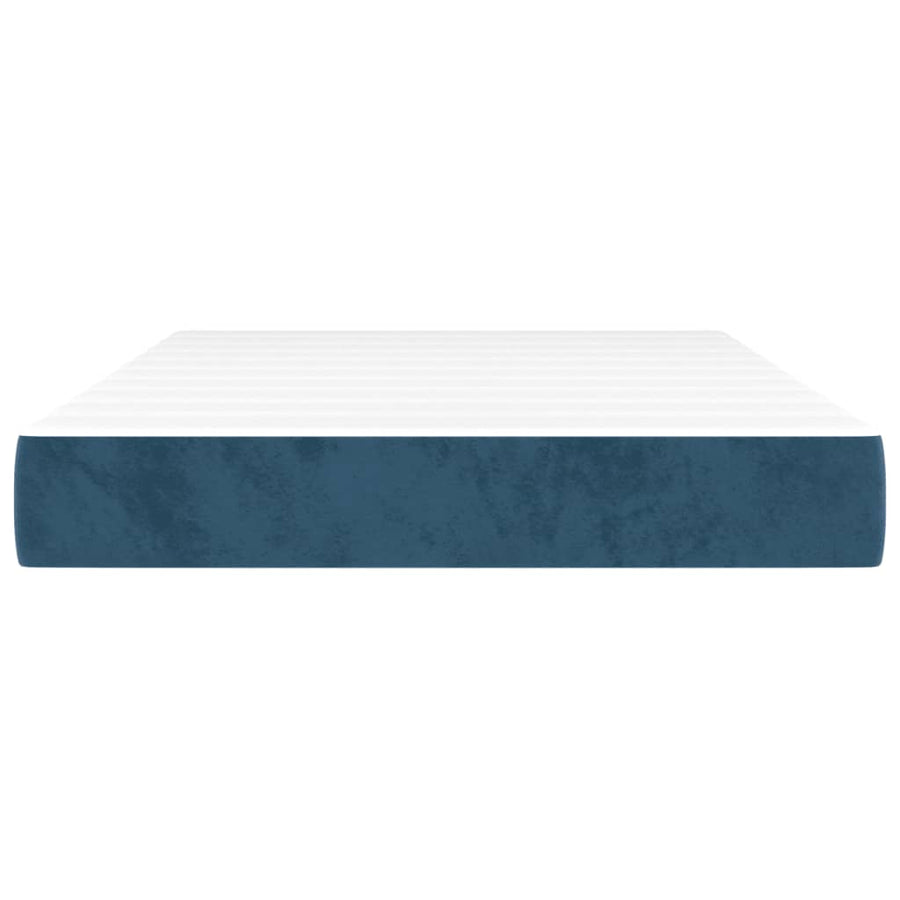 Pocketveringmatras 120x210x20 cm fluweel donkerblauw