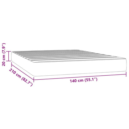 Pocketveringmatras 140x210x20 cm fluweel lichtgrijs