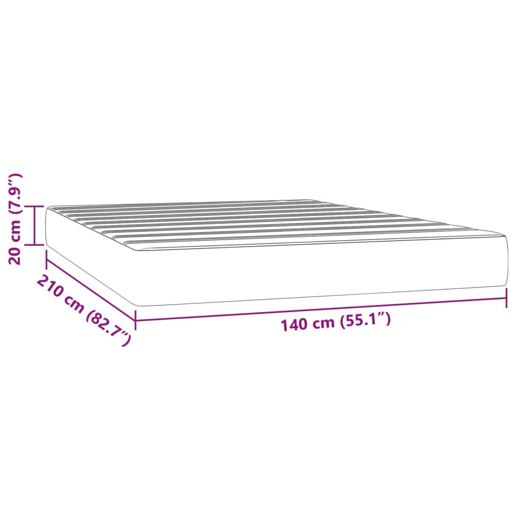 Pocketveringmatras 140x210x20 cm fluweel donkergrijs