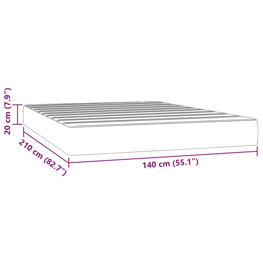 Pocketveringmatras 140x210x20 cm fluweel zwart